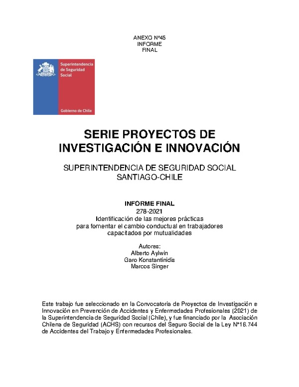 Identificación de las mejores prácticas para fomentar el cambio conductual en trabajadores capacitados por mutualidades